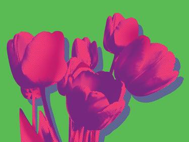 Tulips on green - Limited Edition Giclee Print 2/50 thumb