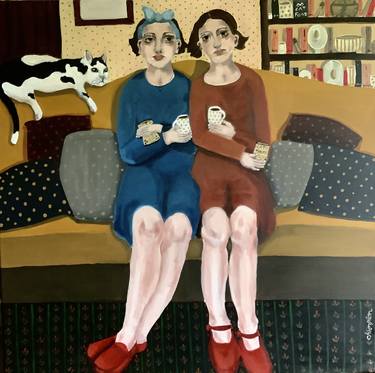Original Figurative Family Paintings by sharon champion