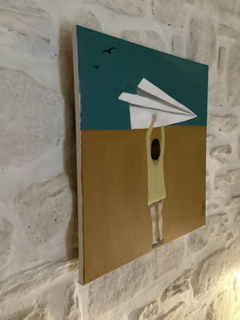 Original Expressionism Aeroplane Painting by sharon champion