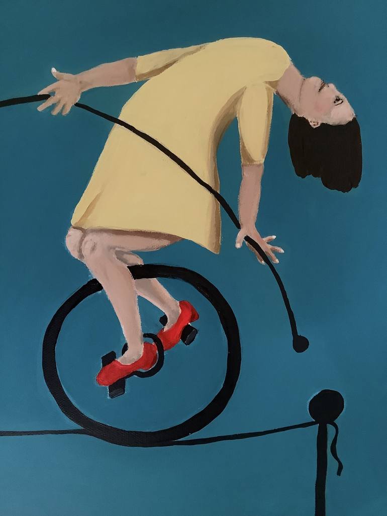 Original Bicycle Painting by sharon champion