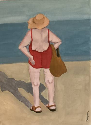 Original Expressionism Beach Paintings by sharon champion