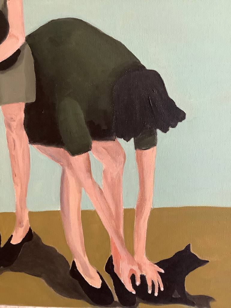 Original Expressionism Cats Painting by Sharon Champion