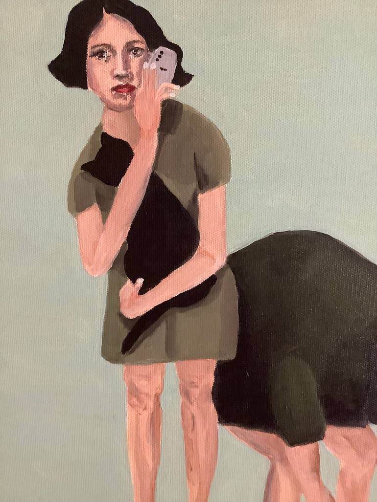 Original Expressionism Cats Painting by Sharon Champion