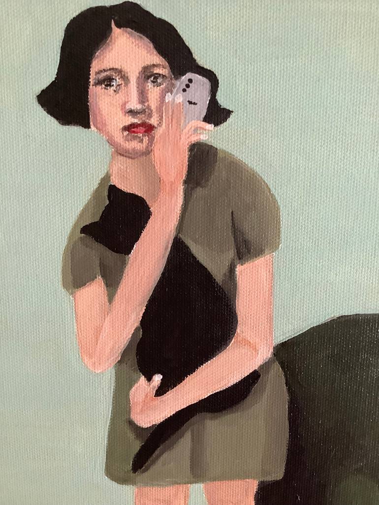 Original Expressionism Cats Painting by Sharon Champion