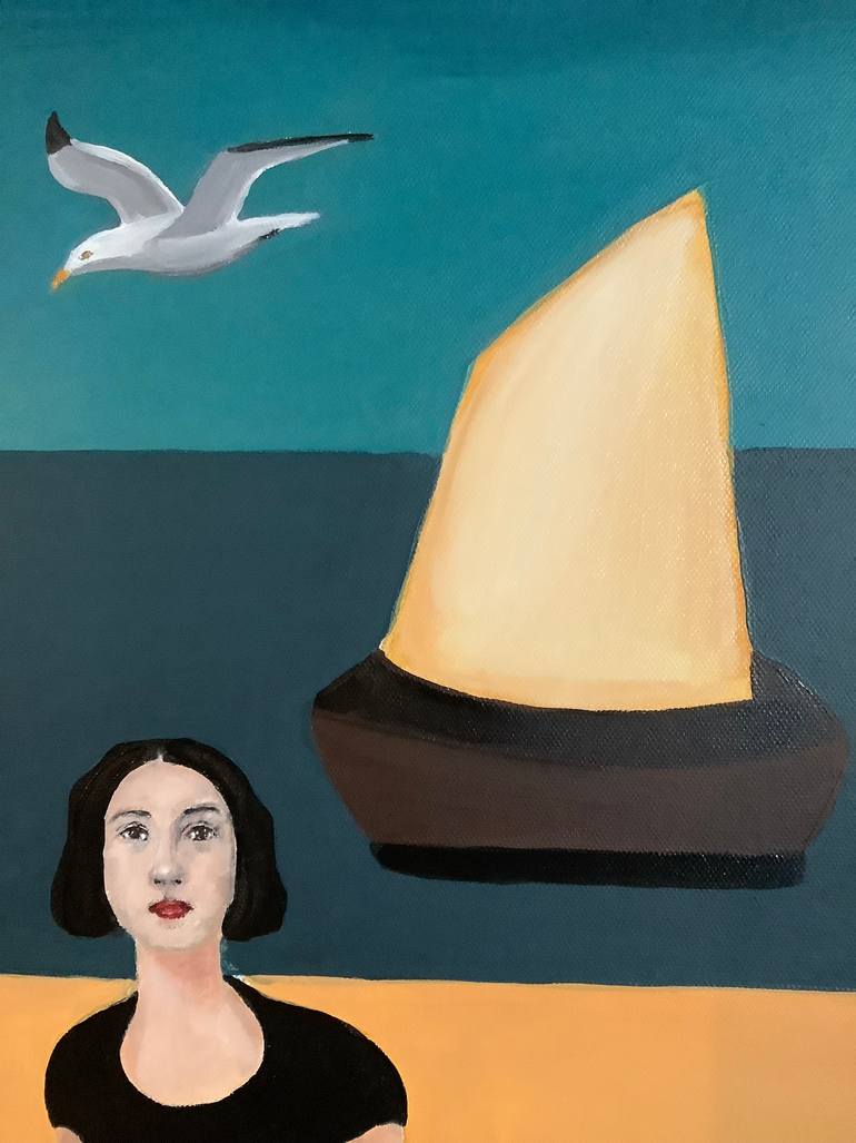 Original Expressionism Beach Painting by Sharon Champion