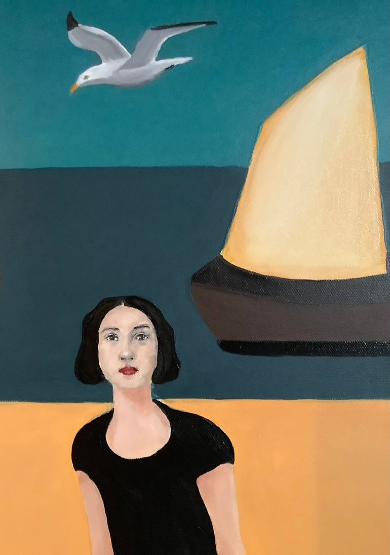 Original Expressionism Beach Painting by Sharon Champion