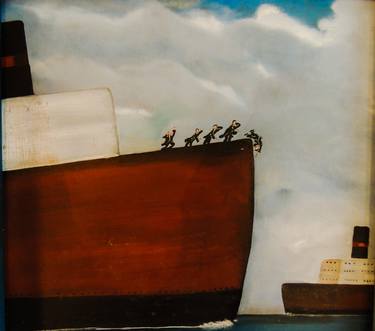 Original Illustration Boat Paintings by sharon champion