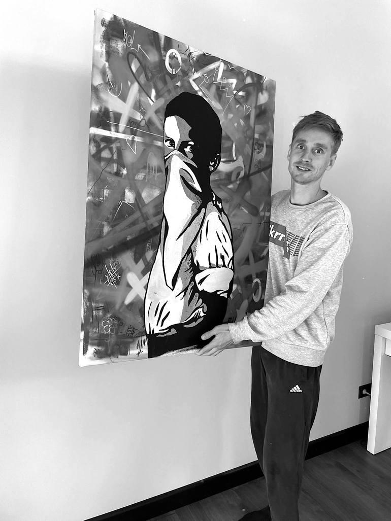 Original Abstract Graffiti Painting by Rinalds Vanadziņš