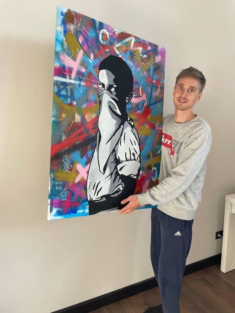 Original Pop Art Graffiti Painting by Rinalds Vanadziņš