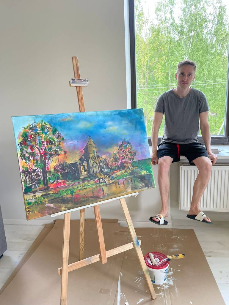 Original Abstract Landscape Painting by Rinalds Vanadziņš