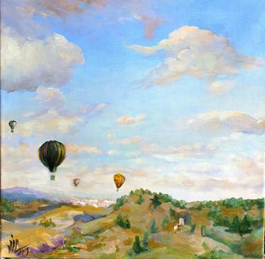 Italy freedom hot air baloons painting oil on canvas thumb
