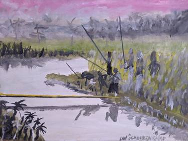 Original Landscape Painting by jaap schokkenkamp