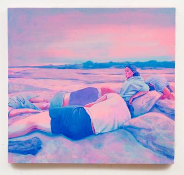 Original Figurative Beach Paintings by Mary Hayes