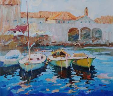 Print of Impressionism Boat Paintings by Aleksei Chebotaru