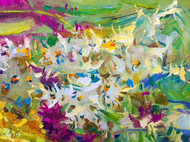 Original Art Deco Floral Painting by Aleksei Chebotaru