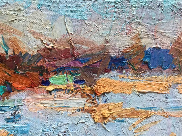 Original Art Deco Landscape Painting by Aleksei Chebotaru