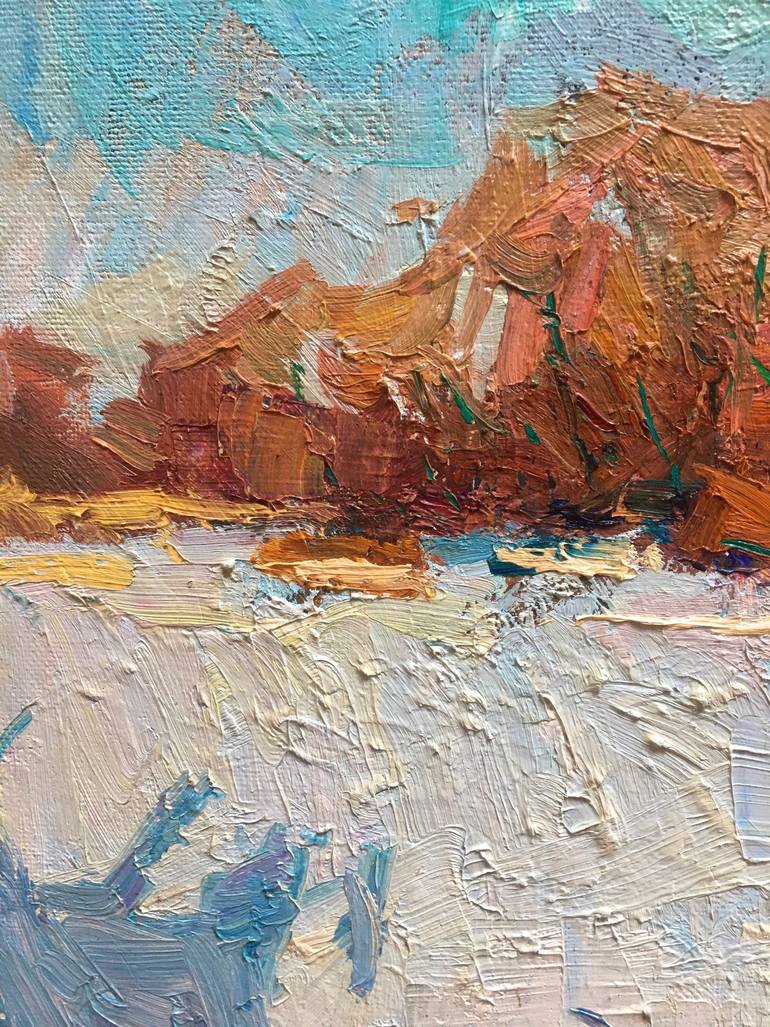 Original Art Deco Landscape Painting by Aleksei Chebotaru