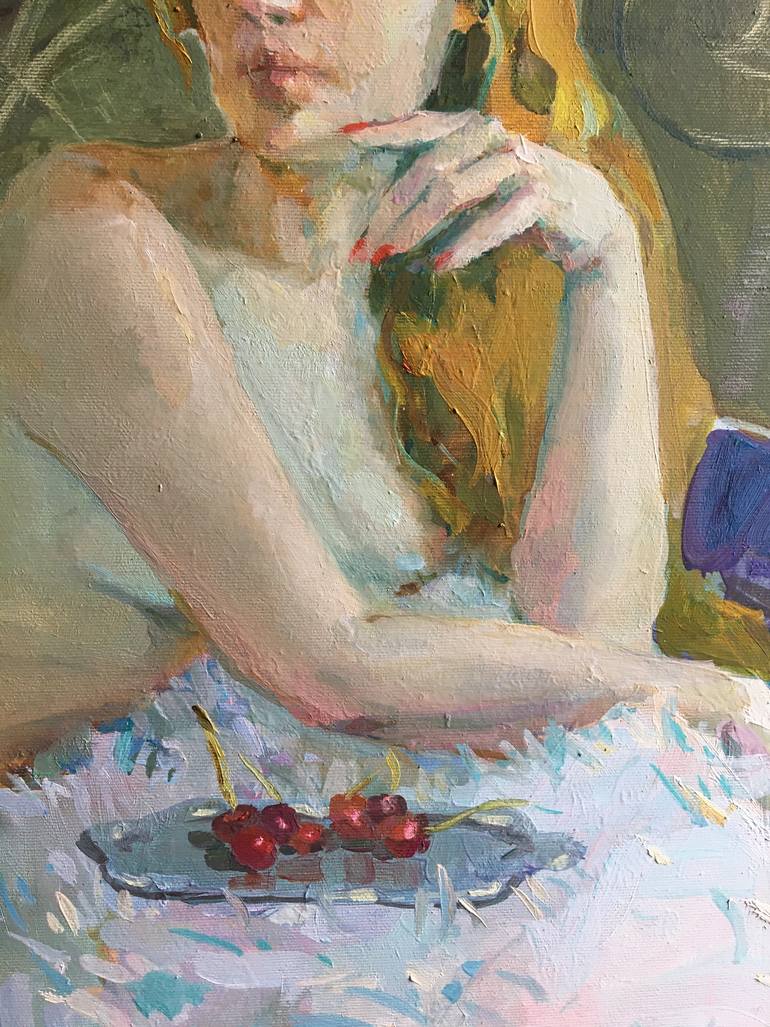 Original Art Deco Nude Painting by Aleksei Chebotaru