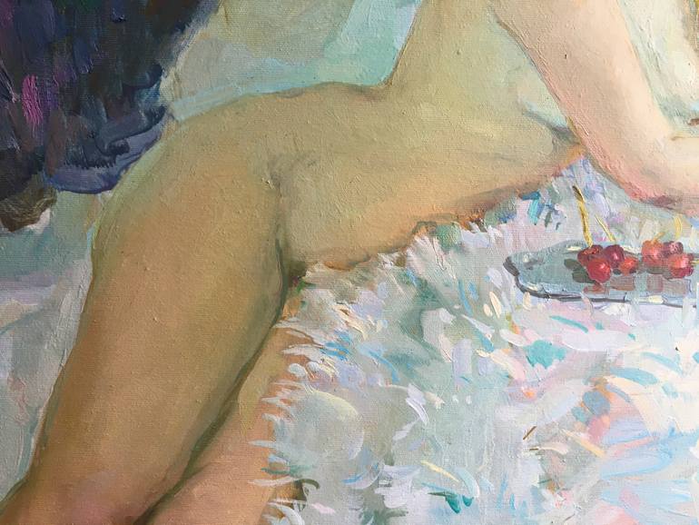 Original Art Deco Nude Painting by Aleksei Chebotaru