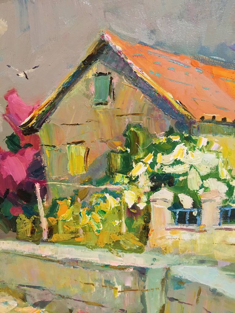 Original Art Deco Landscape Painting by Aleksei Chebotaru