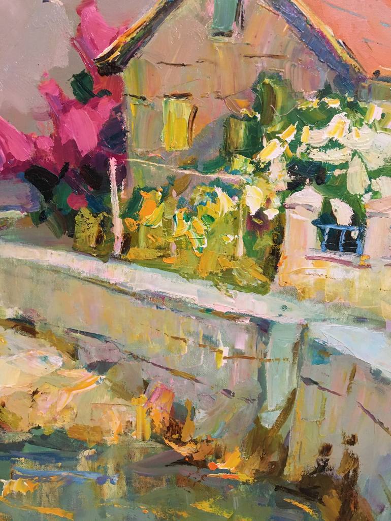 Original Art Deco Landscape Painting by Aleksei Chebotaru
