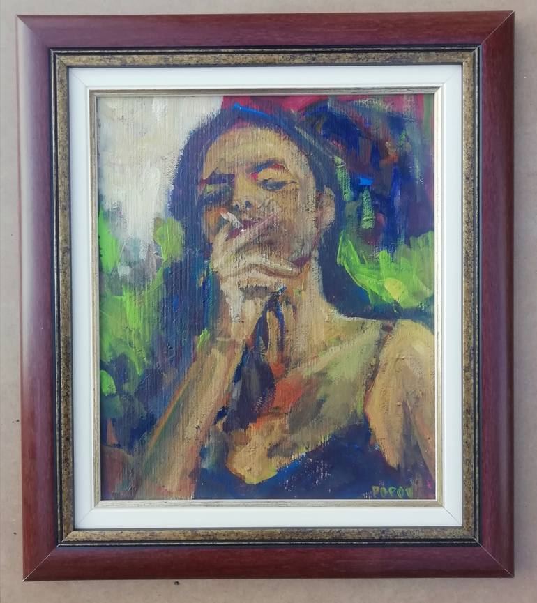 Original Figurative Women Painting by Toni Popov