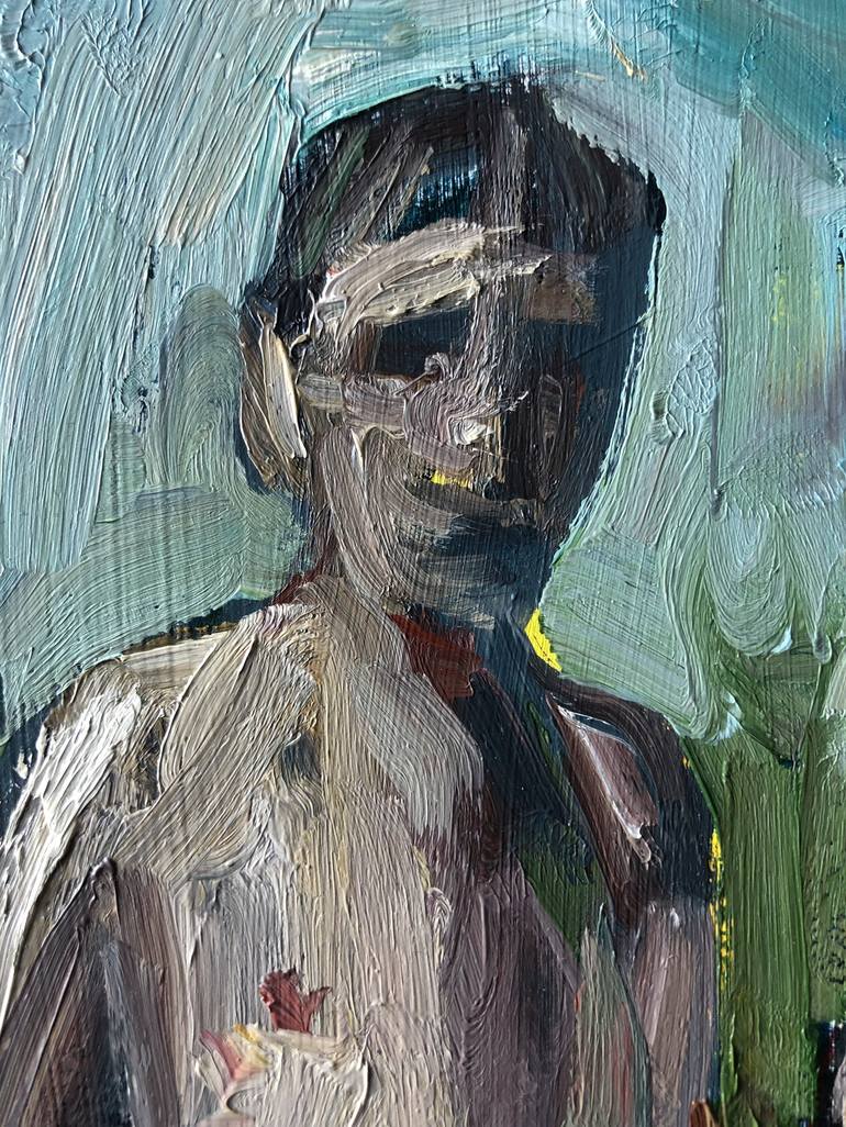 Original Expressionism Nude Painting by Toni Popov