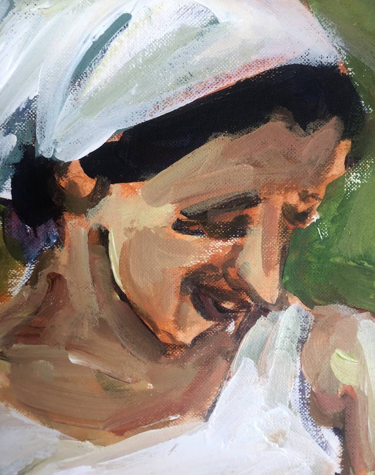 Original Expressionism Women Painting by Toni Popov