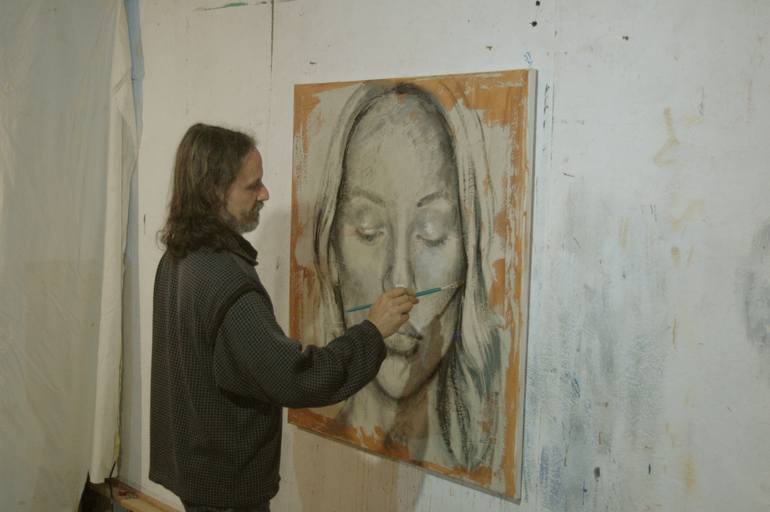 Original Conceptual People Painting by Rumen Spasov