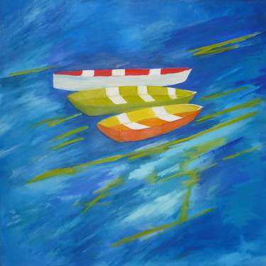 Original Boat Painting by Robin Hulsey