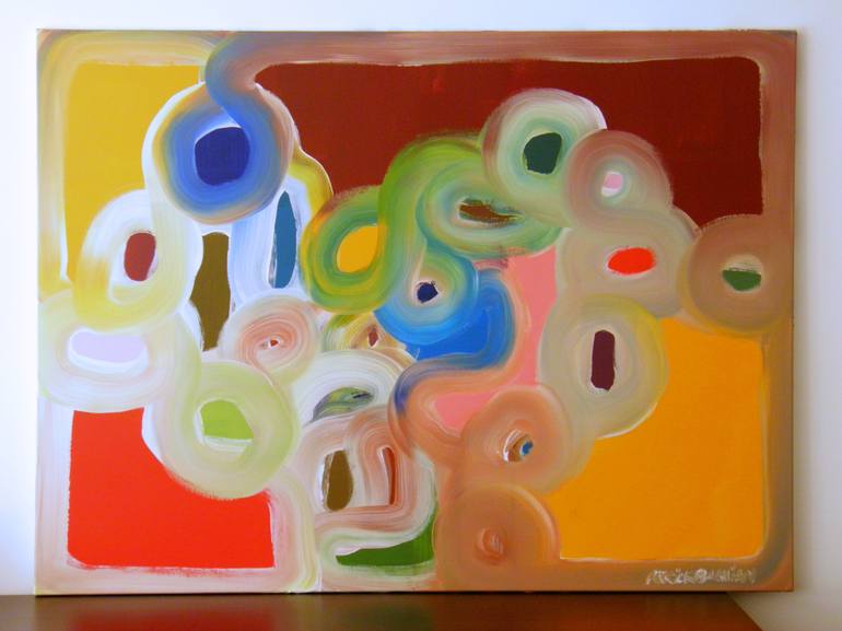 Original Abstract World Culture Painting by Patrick Bachian