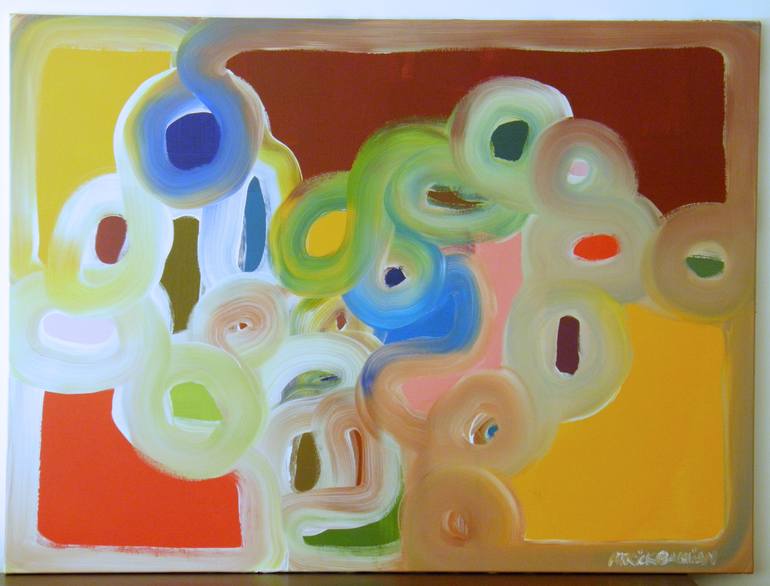 Original Abstract World Culture Painting by Patrick Bachian