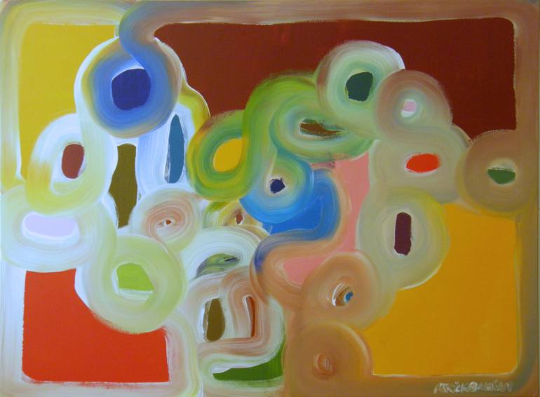 Original Abstract World Culture Painting by Patrick Bachian