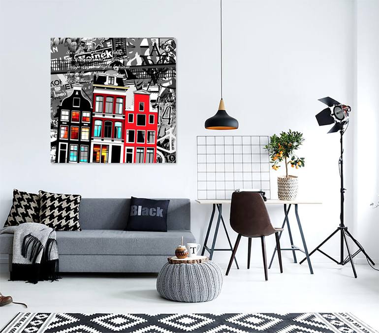 Original Modern Cities Painting by Annejole Jacobs - de Jongh