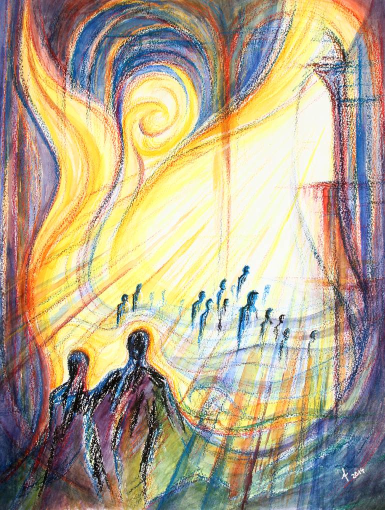 Spiritual uprising Painting by Dr Oliver Pfaff | Saatchi Art