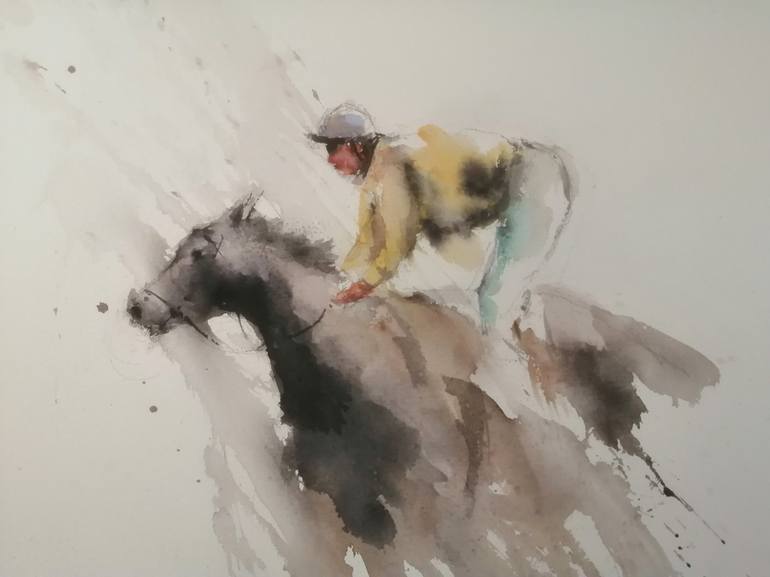 Original Impressionism Horse Painting by Giorgio Gosti