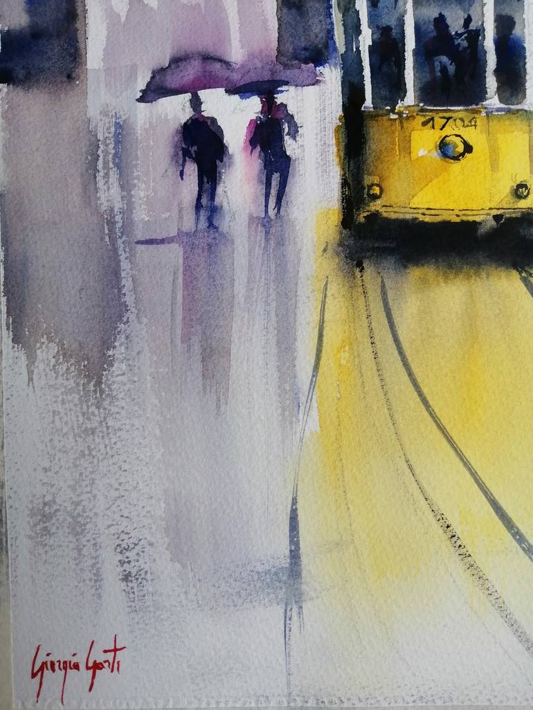 Original Impressionism Transportation Painting by Giorgio Gosti