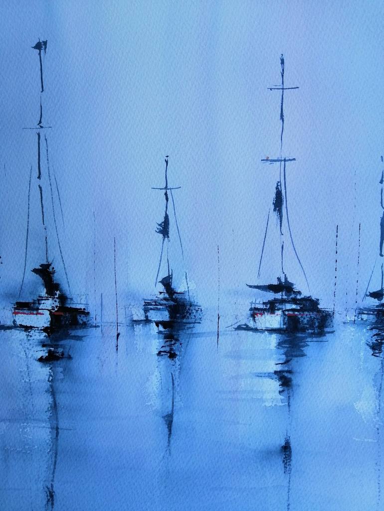 Original Impressionism Sailboat Painting by Giorgio Gosti