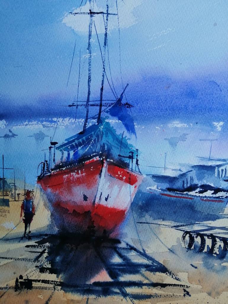 Original Boat Painting by Giorgio Gosti