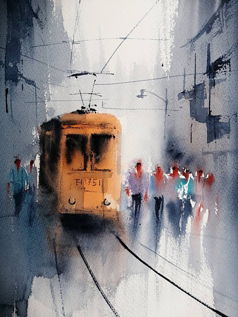 Original Impressionism Transportation Painting by Giorgio Gosti