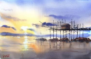 Print of Impressionism Seascape Paintings by Giorgio Gosti