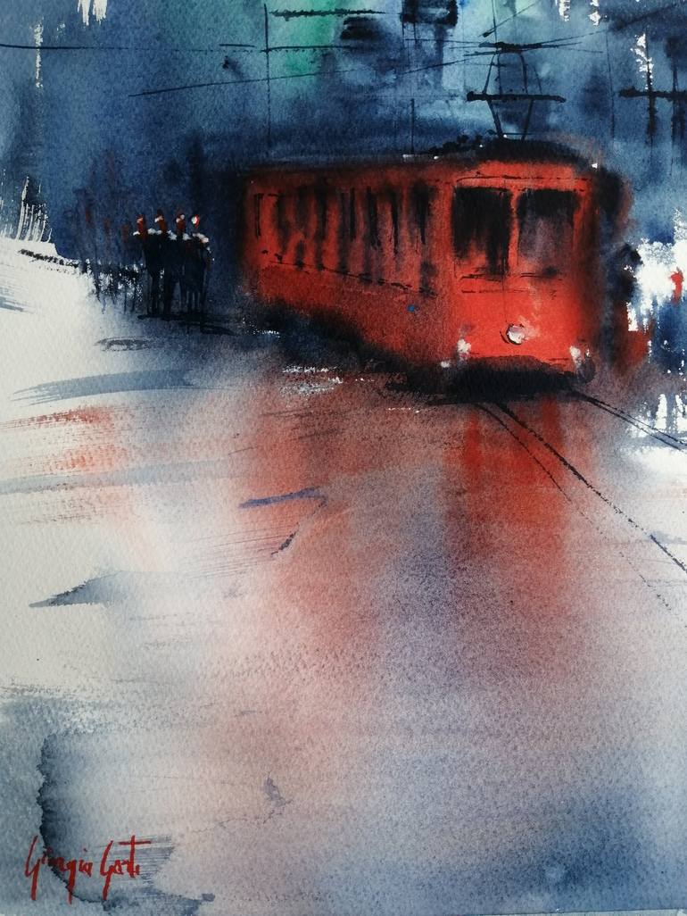 Original Impressionism Cities Painting by Giorgio Gosti