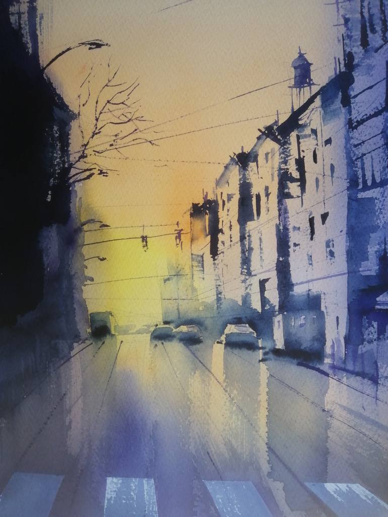 Original Expressionism Cities Painting by Giorgio Gosti