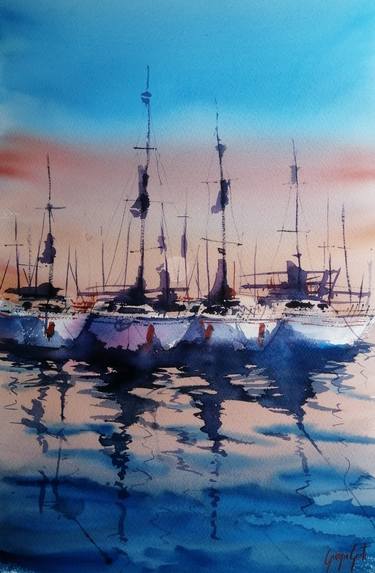 Print of Expressionism Boat Paintings by Giorgio Gosti