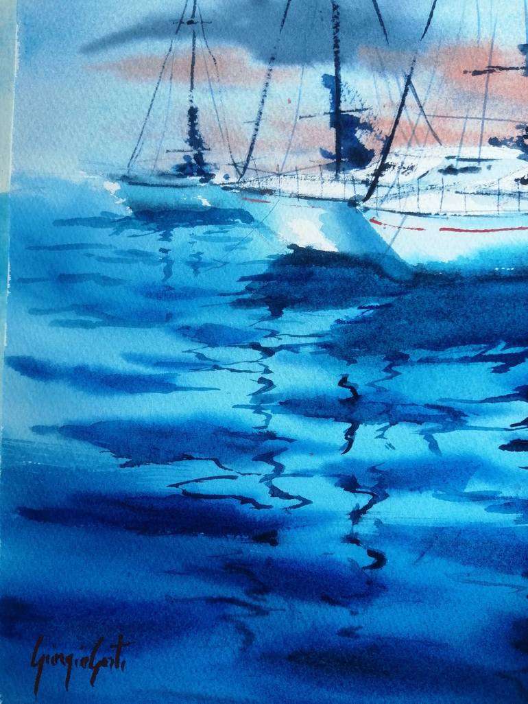 Original Expressionism Sailboat Painting by Giorgio Gosti
