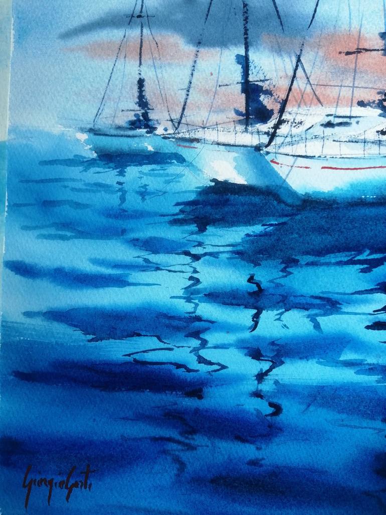 Original Sailboat Painting by Giorgio Gosti