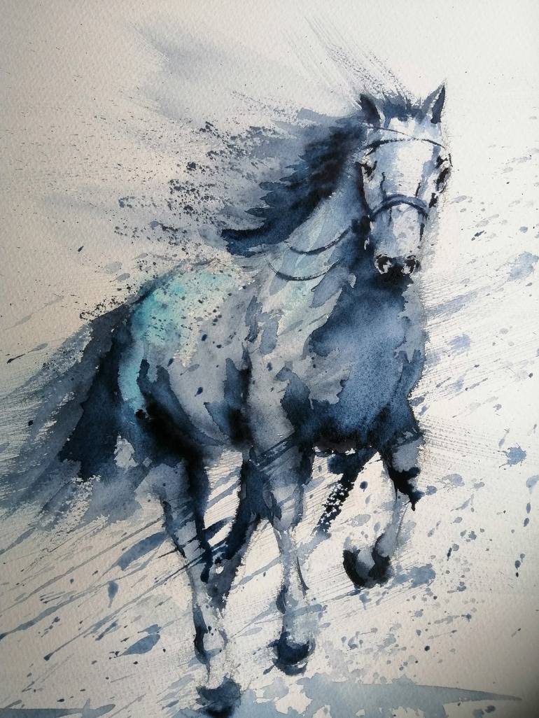 Original Expressionism Horse Painting by Giorgio Gosti
