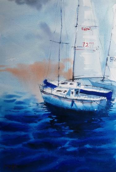 Print of Expressionism Boat Paintings by Giorgio Gosti