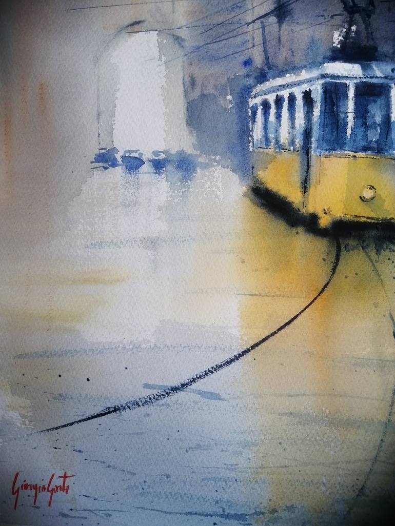 Original Transportation Painting by Giorgio Gosti