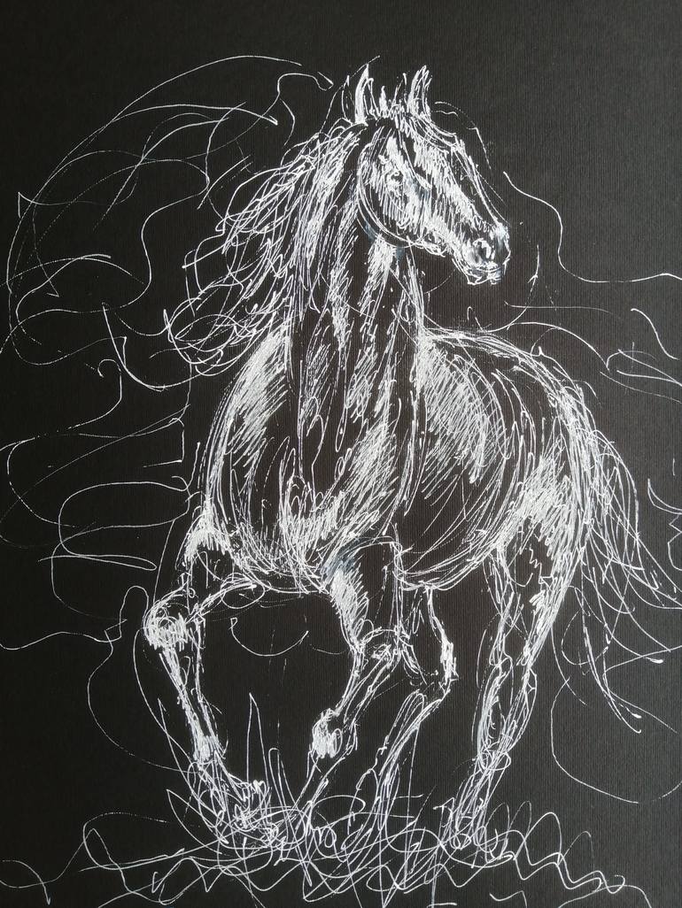Original Expressionism Horse Drawing by Giorgio Gosti